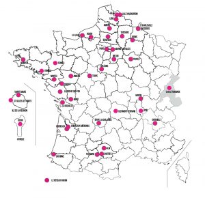 carte du réseau de franchise VAKOM